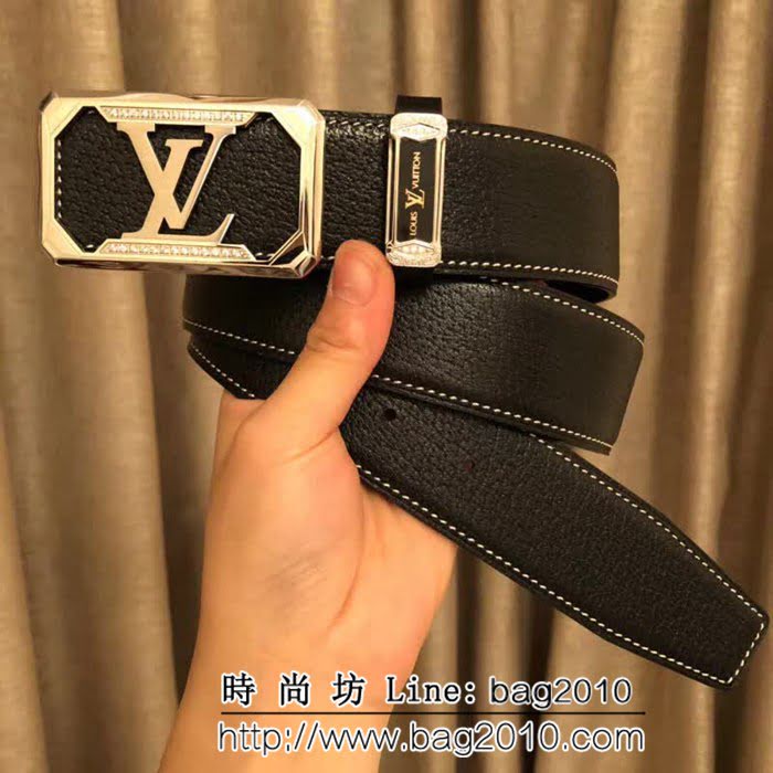 路易威登LV 原單義大利進口雙面胎牛皮壓制山羊紋 高端男士皮帶 LHG1521